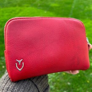 Vessel Signature Zippered Pouch in Red/Silver